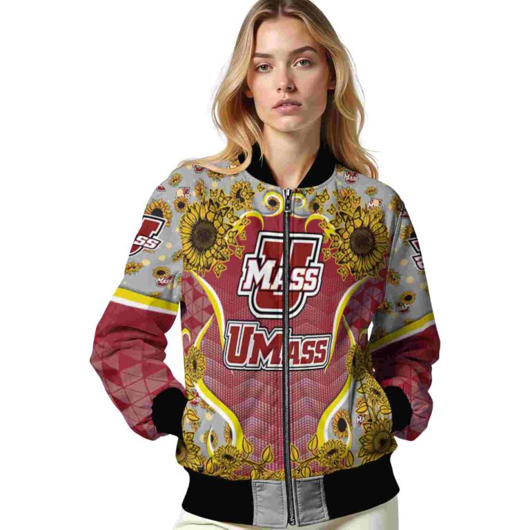 umass minutemen sunflower bloom red yellow jacket latest model