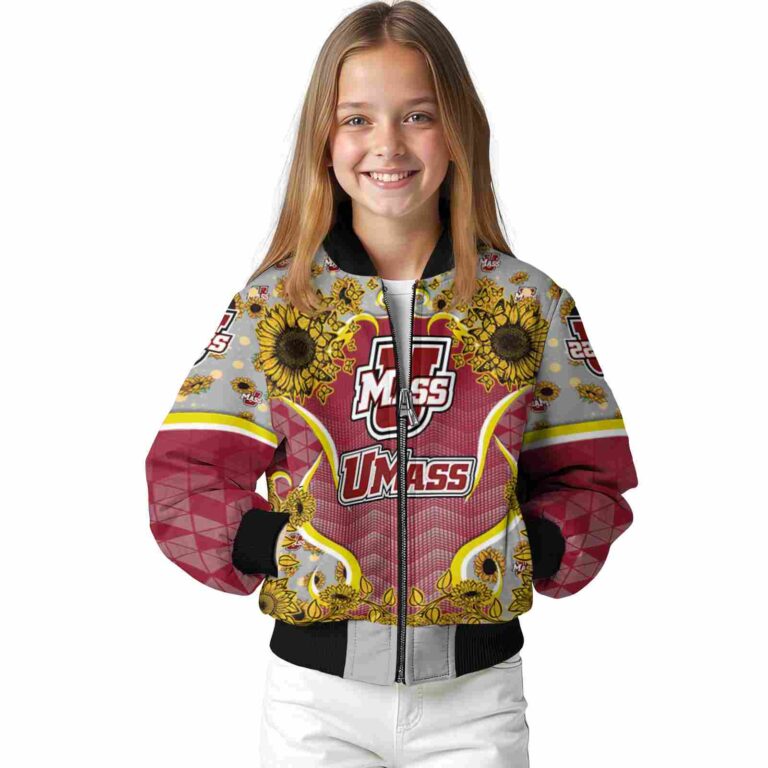 umass minutemen sunflower bloom red yellow jacket top rated