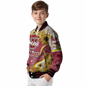 umass minutemen sunflower bloom red yellow jacket trendy