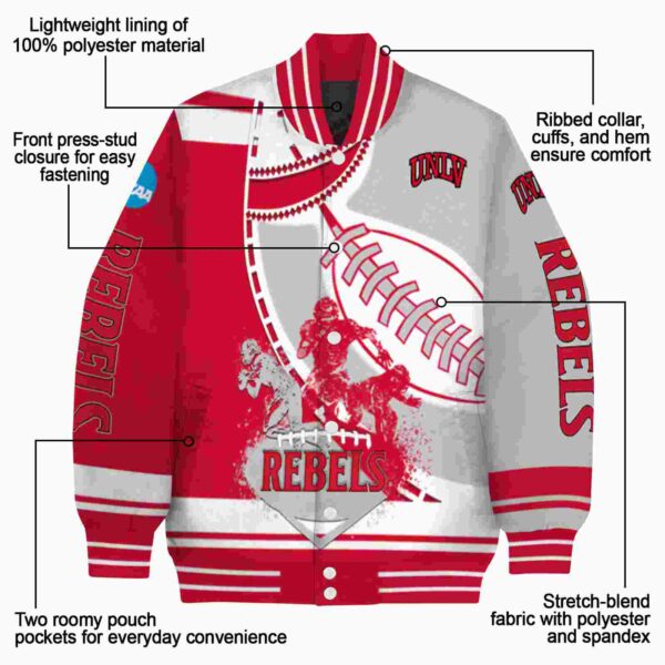 unlv rebels baseball stitching gray white jacket new arrival