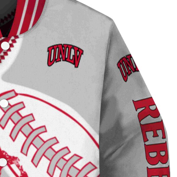 unlv rebels baseball stitching gray white jacket premium grade