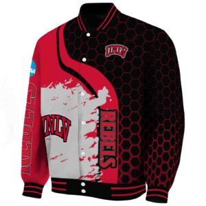 unlv rebels hexagonal pattern red black jacket best selling