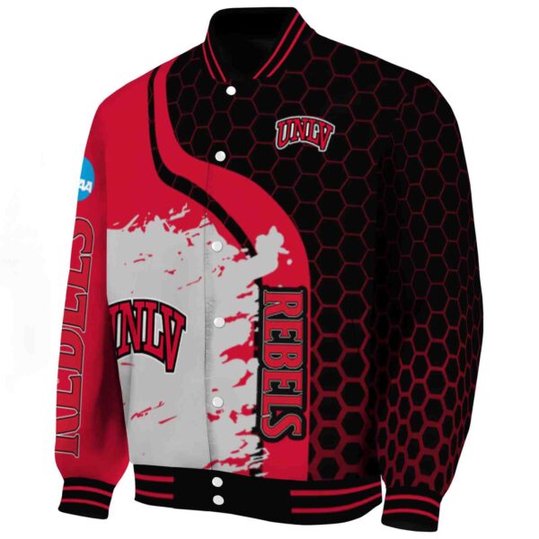 unlv rebels hexagonal pattern red black jacket best selling
