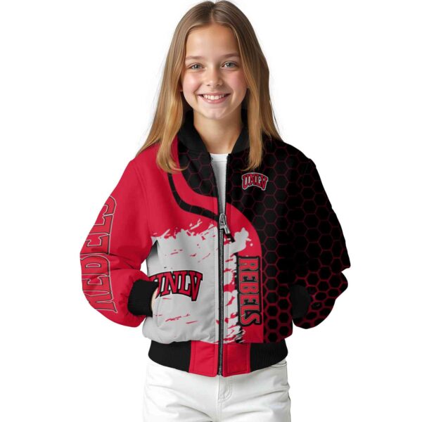 unlv rebels hexagonal pattern red black jacket top rated