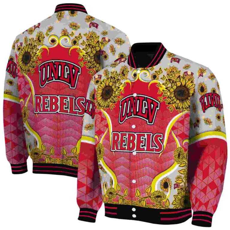 unlv rebels sunflower bloom red yellow jacket fashion forward