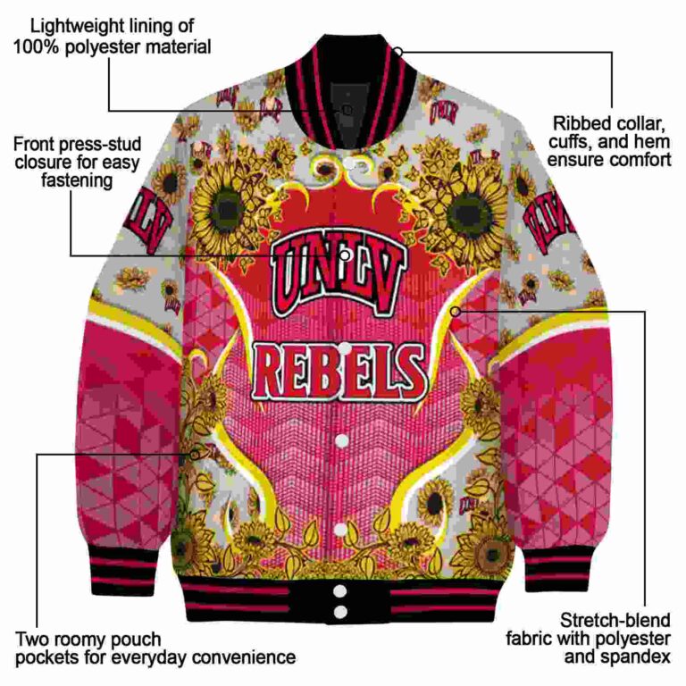 unlv rebels sunflower bloom red yellow jacket new arrival