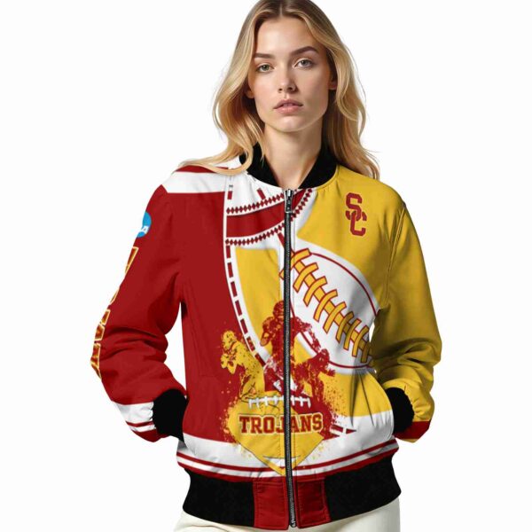 usc trojans baseball stitching yellow white jacket latest model
