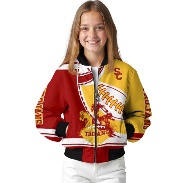usc trojans baseball stitching yellow white jacket top rated