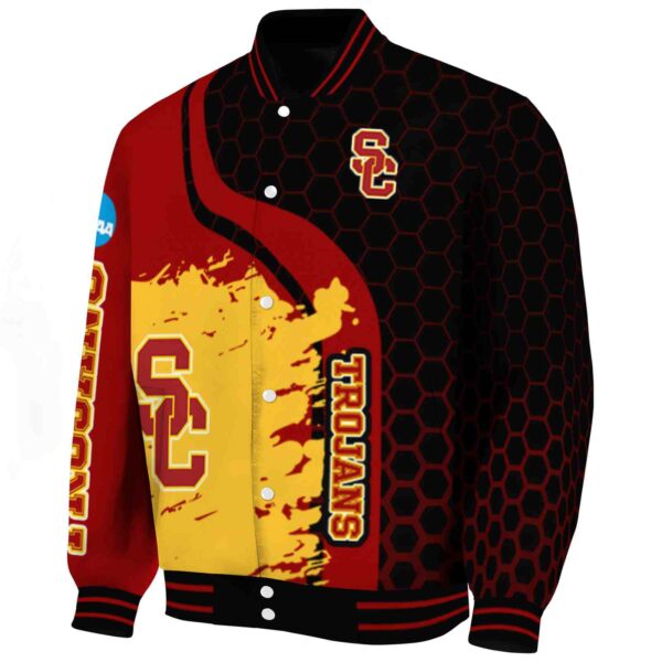 usc trojans hexagonal pattern red black jacket best selling