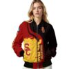 usc trojans hexagonal pattern red black jacket latest model