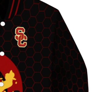 usc trojans hexagonal pattern red black jacket premium grade