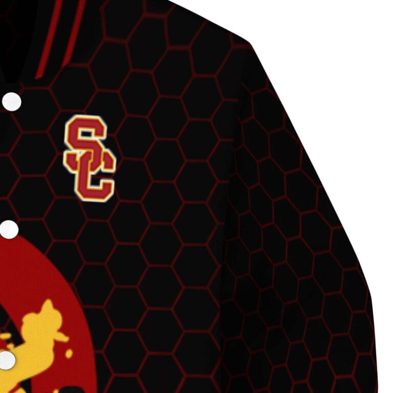 usc trojans hexagonal pattern red black jacket premium grade