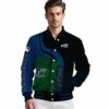 utah jazz hexagonal pattern navy black jacket high quality