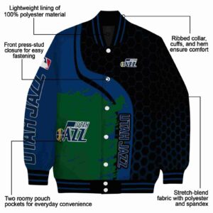 utah jazz hexagonal pattern navy black jacket new arrival