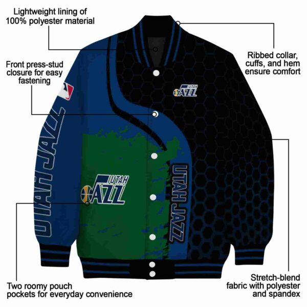 utah jazz hexagonal pattern navy black jacket new arrival