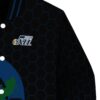 utah jazz hexagonal pattern navy black jacket premium grade