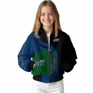 utah jazz hexagonal pattern navy black jacket top rated