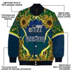 utah jazz sunflower bloom navy yellow jacket best selling