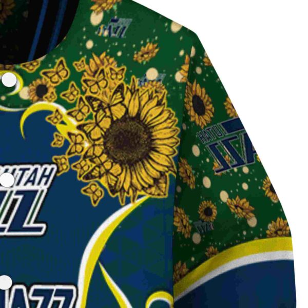 utah jazz sunflower bloom navy yellow jacket premium grade