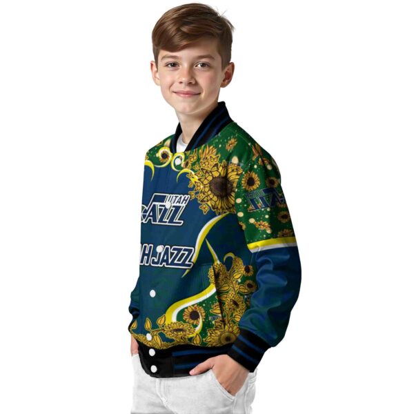utah jazz sunflower bloom navy yellow jacket trendy