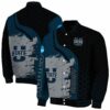 utah state aggies hexagonal pattern navy black jacket fashion forward