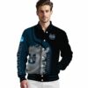 utah state aggies hexagonal pattern navy black jacket high quality