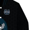 utah state aggies hexagonal pattern navy black jacket premium grade