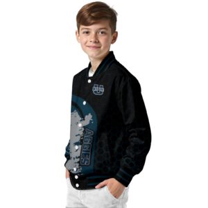 utah state aggies hexagonal pattern navy black jacket trendy