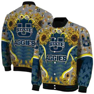 utah state aggies sunflower bloom navy yellow jacket fashion forward