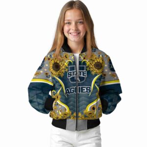 utah state aggies sunflower bloom navy yellow jacket top rated