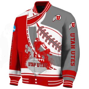 utah utes baseball stitching gray white jacket best selling