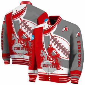 utah utes baseball stitching gray white jacket fashion forward