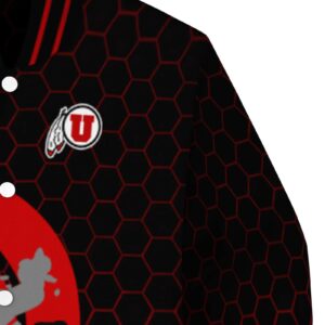 utah utes hexagonal pattern red black jacket premium grade