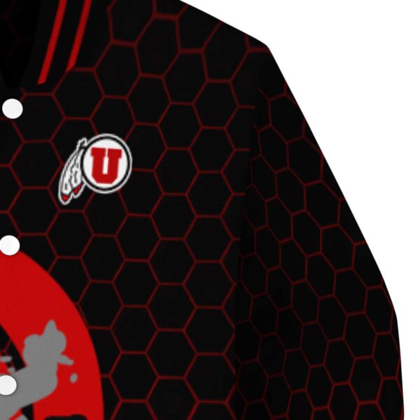 utah utes hexagonal pattern red black jacket premium grade