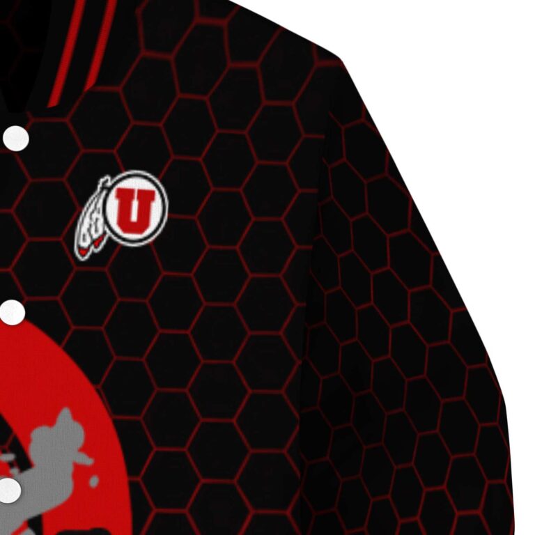 utah utes hexagonal pattern red black jacket premium grade