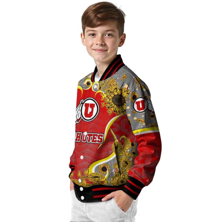 utah utes sunflower bloom red yellow jacket trendy