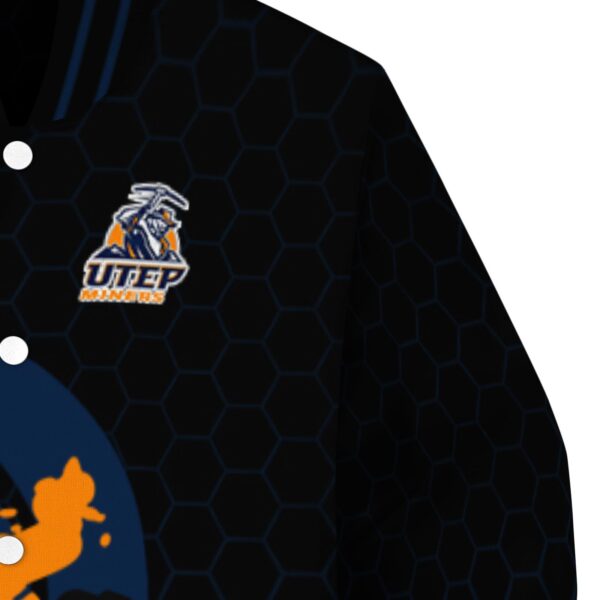 utep miners hexagonal pattern blue black jacket premium grade