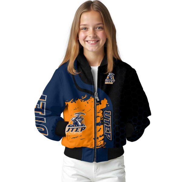utep miners hexagonal pattern blue black jacket top rated