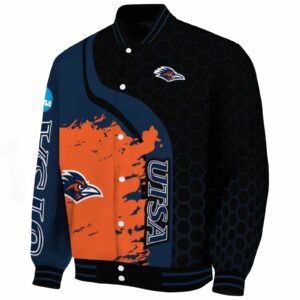 utsa roadrunners hexagonal pattern orange black jacket best selling