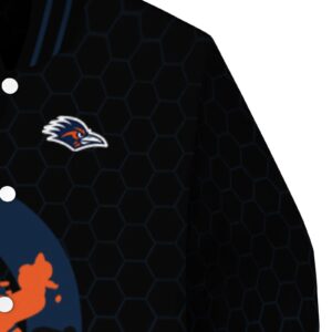 utsa roadrunners hexagonal pattern orange black jacket premium grade