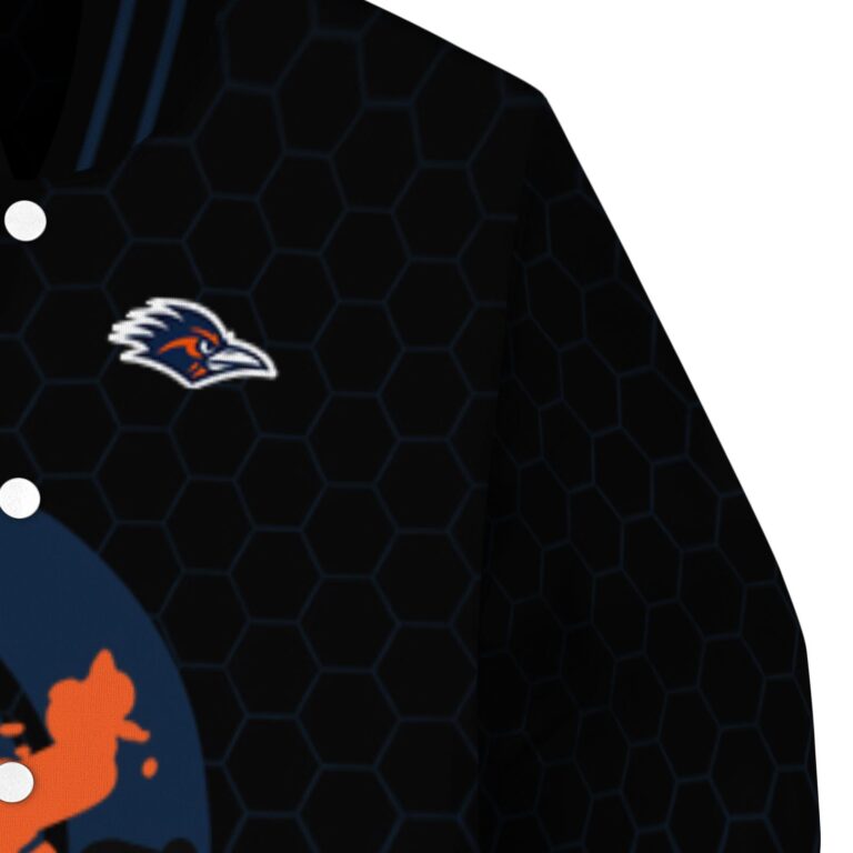 utsa roadrunners hexagonal pattern orange black jacket premium grade