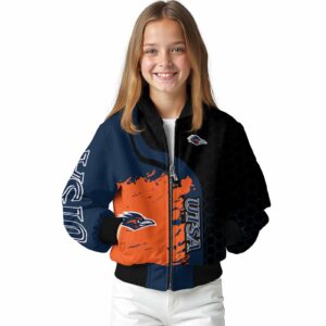 utsa roadrunners hexagonal pattern orange black jacket top rated