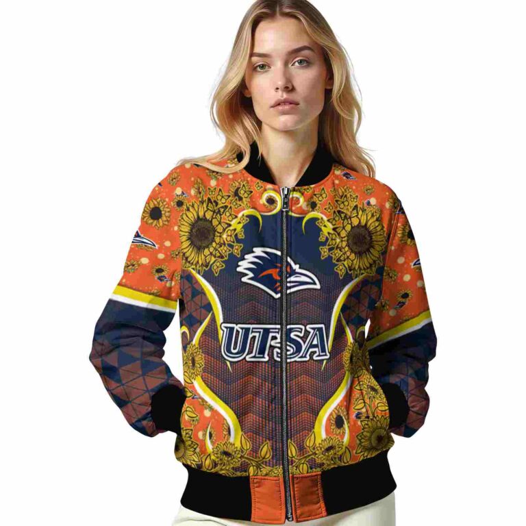 utsa roadrunners sunflower bloom orange yellow jacket latest model