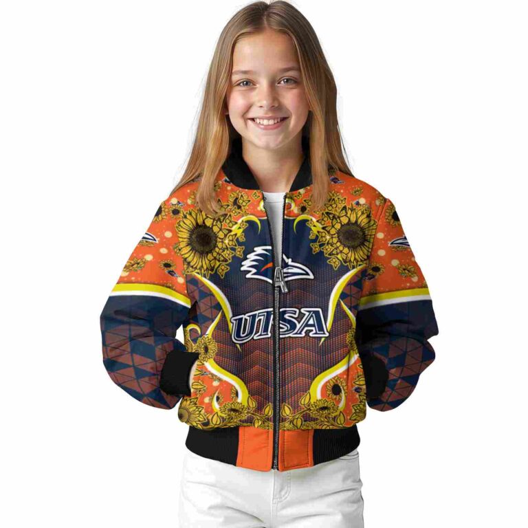 utsa roadrunners sunflower bloom orange yellow jacket top rated