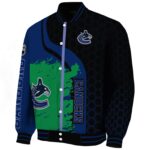vancouver canucks hexagonal pattern blue black jacket best selling