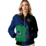 vancouver canucks hexagonal pattern blue black jacket best selling