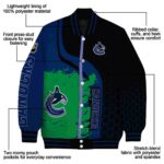 vancouver canucks hexagonal pattern blue black jacket best selling