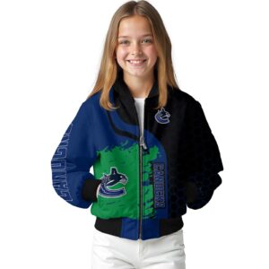 vancouver canucks hexagonal pattern blue black jacket top rated