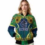 vancouver canucks sunflower bloom blue yellow jacket best selling