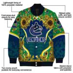 vancouver canucks sunflower bloom blue yellow jacket best selling